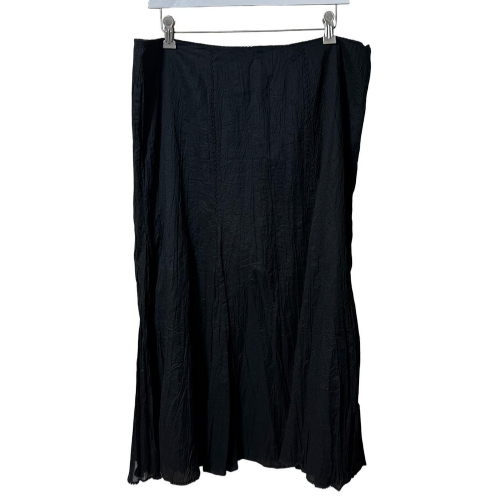 Vintage 90s Lauren Ralph Lauren Black Cotton Maxi Skirt Boho Whimsygoth 12